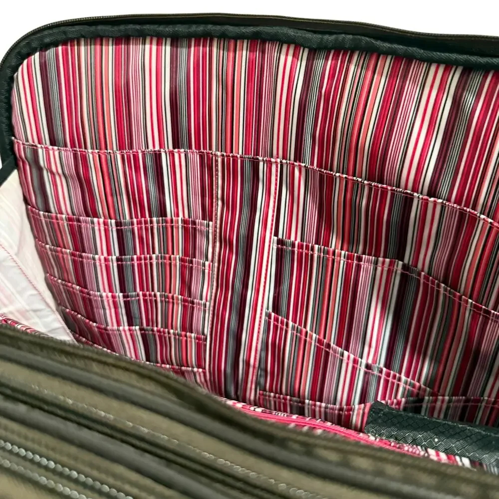 Mobile Edge ScanFast Element Briefcase Brown Leather and Canvas Pink Suede